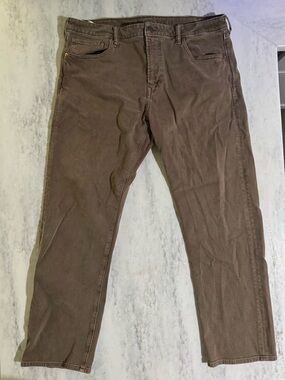 SET of 2 American Eagle Outfitters Original Straight Brown Jean Khaki Pant 38x32
